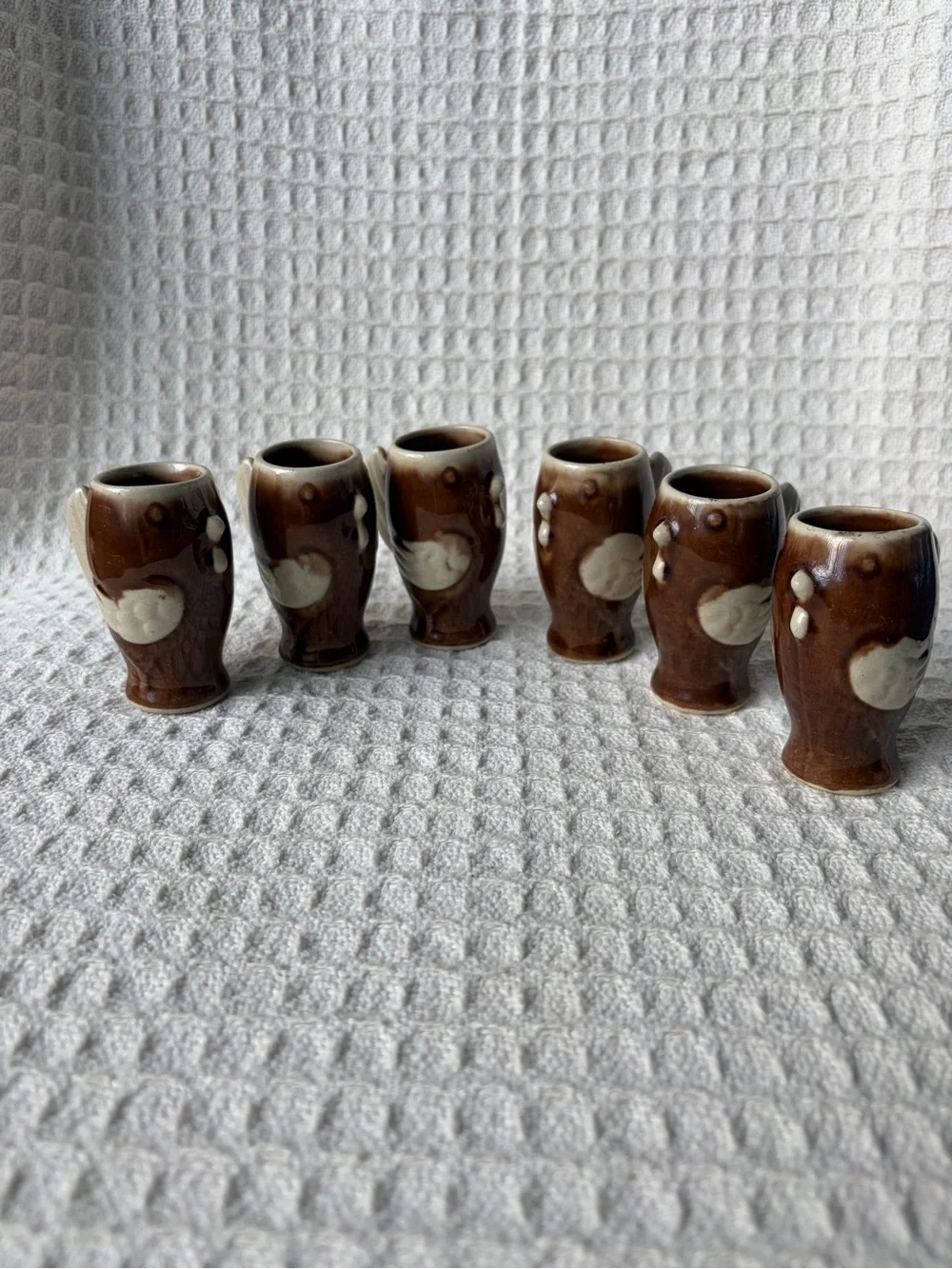 Vintage Mid-Century Ceramic Rooster Liqueur Decanter Set With Matching Cups